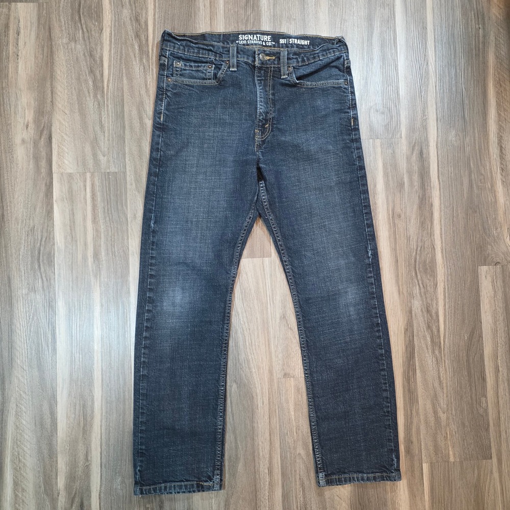 Signature by Levi Strauss & Co S51 Straight Leg Jeans Dark Wash Mens 31x28